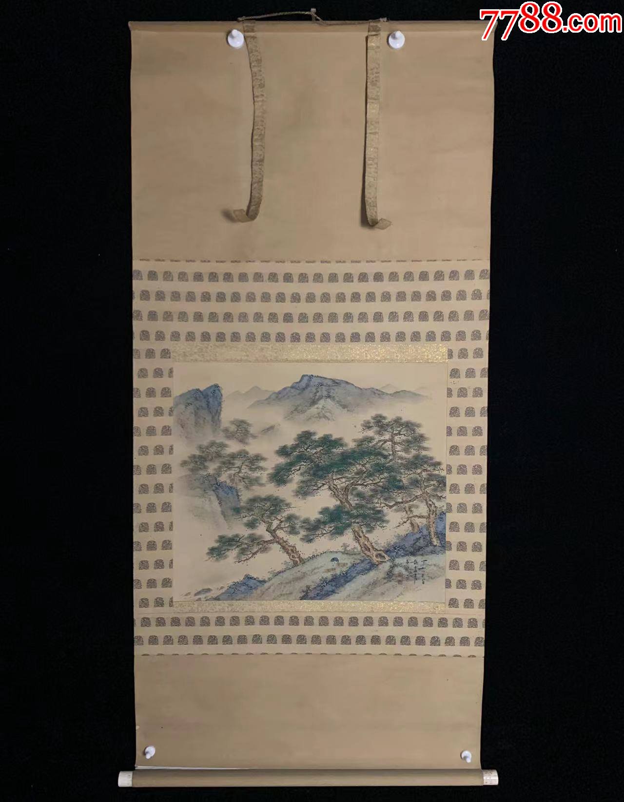 【手绘】民国松山樵夫图5914绢本回流老字画书房茶室古书画收藏_山水国画原作_图片鉴赏_收藏价格_7788铜器收藏