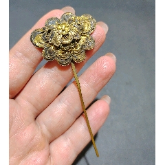 清代铜鎏金精美簪子