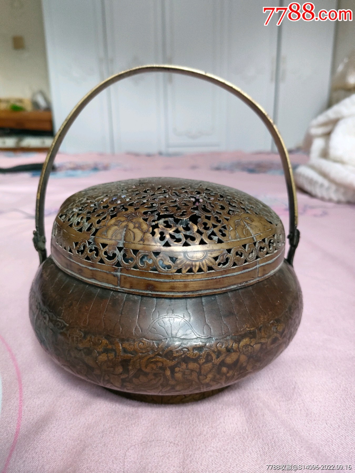 清代铜手炉,包浆自然,工艺精湛_铜皿/盛具_旧书收藏_回收价格_7788
