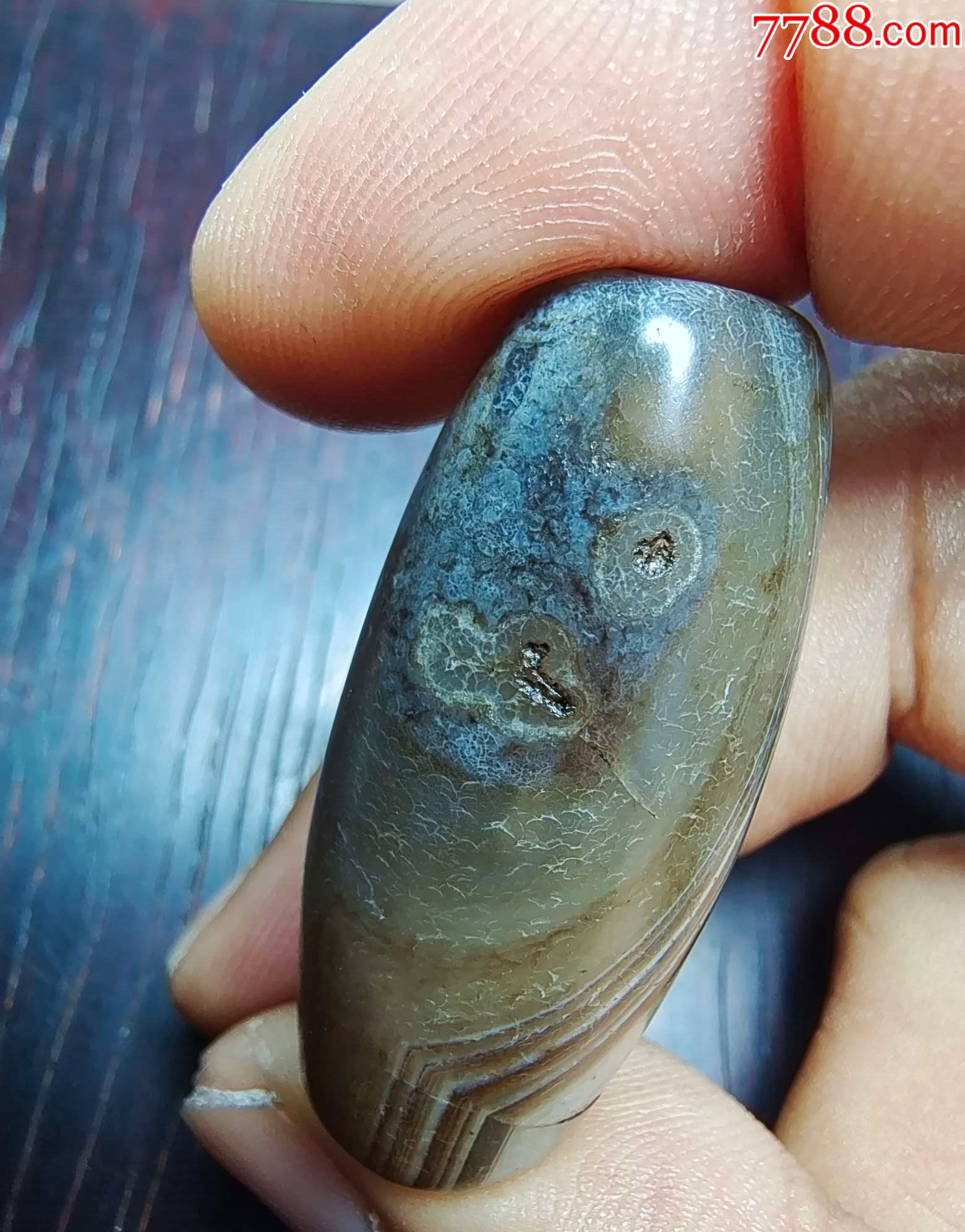 6944缠丝玛瑙蓝沁扁珠老勒子-玛瑙-7788漫画原稿