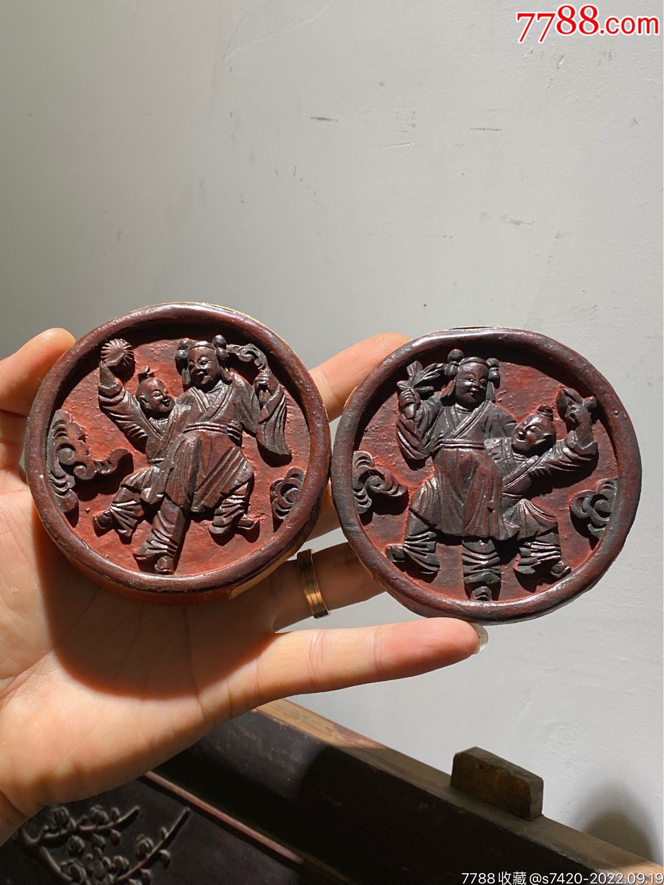 特价,清代精工婴戏童子木雕一对_木雕花板_浙江一级公路【7788收藏__收藏热线】