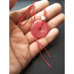 岫玉仿古鸡血玉挂件吊坠:小平安扣_其他玉石/玉器_鉴别图片_收藏价格