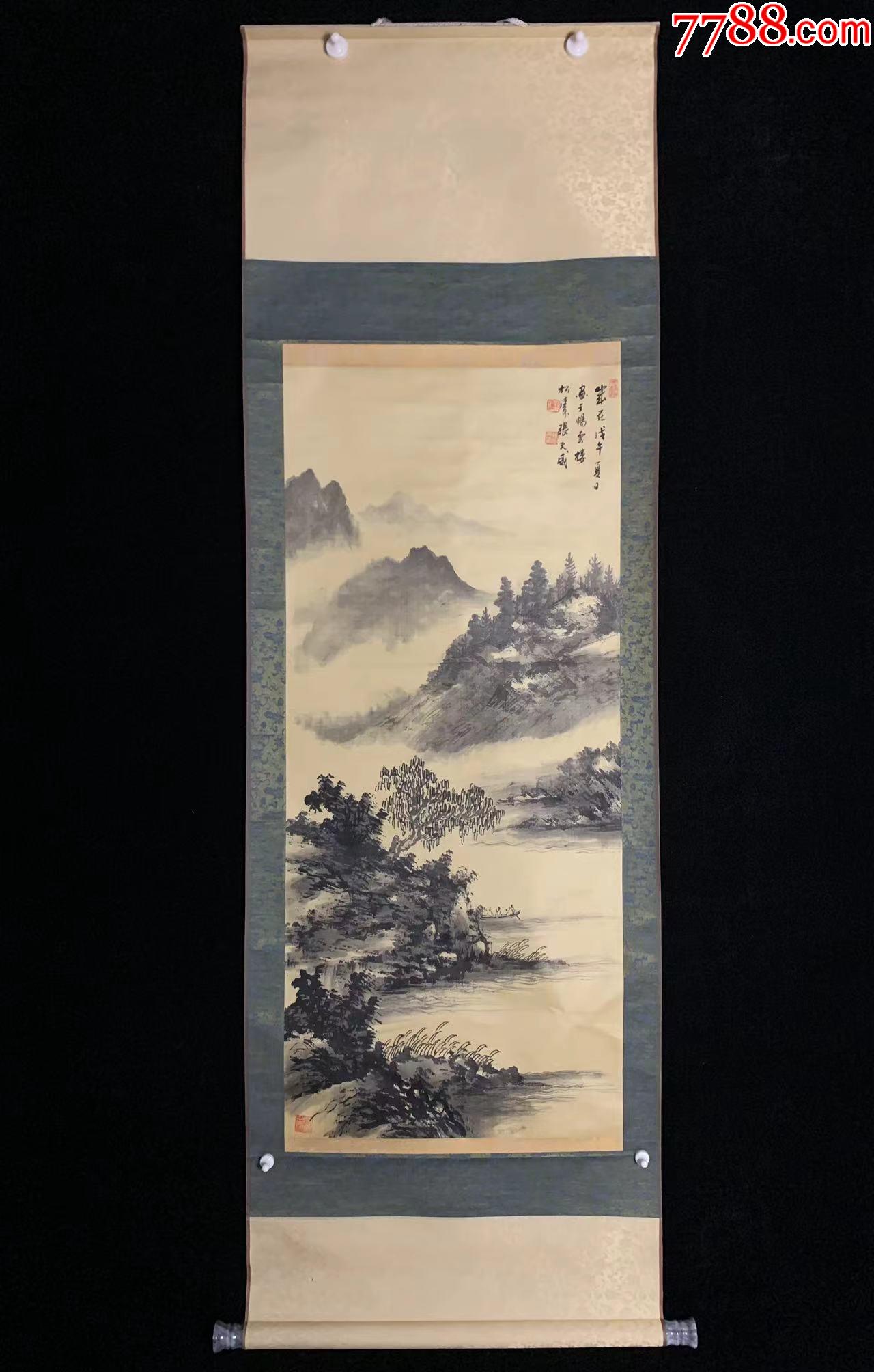 【手绘】张天威画山水5952绢本回流老字画书房茶室古书画收藏-价格:800元-se89513455-山水国画原作-零售-7788收藏__收藏热线