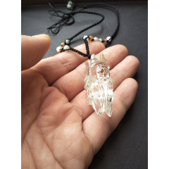 天然白水晶知了蝉挂件吊坠:一鸣惊人