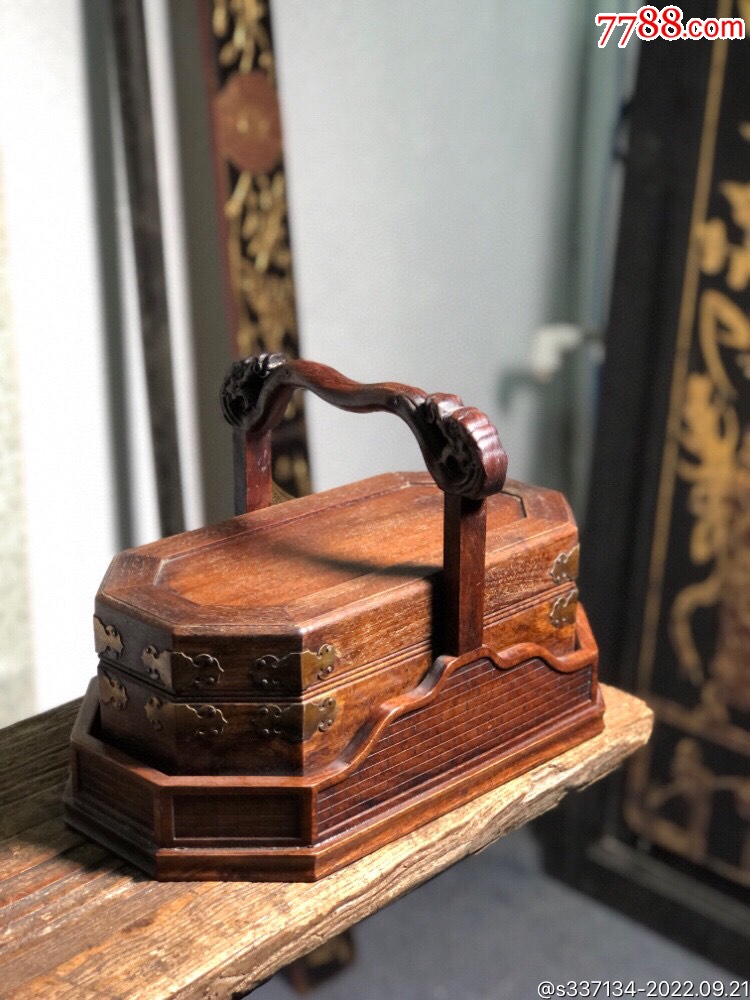 旧藏.花梨木雕提盒_木艺家具_万象藏宝轩店【7788收藏__收藏热线】