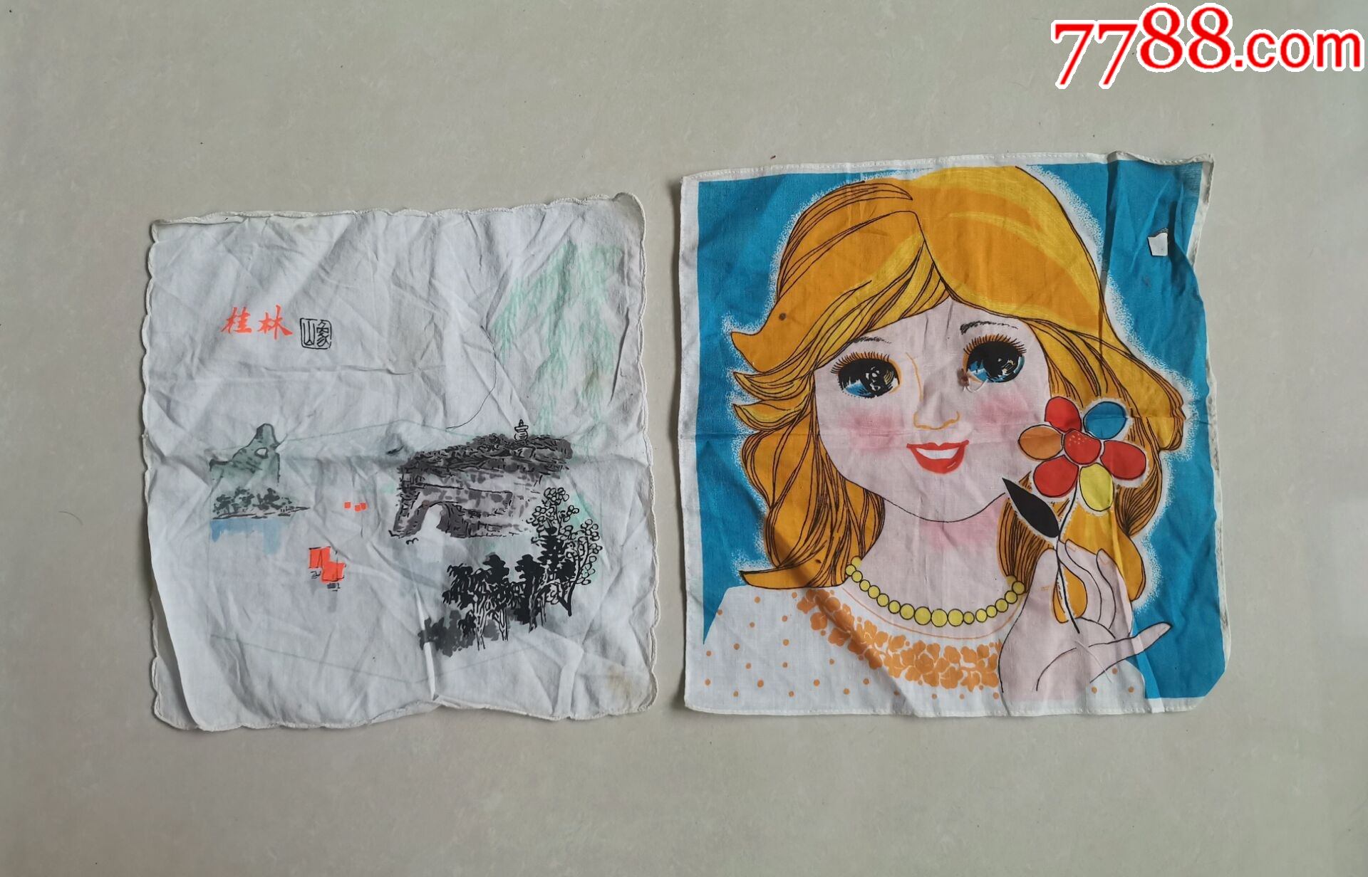 七八十年代手绢2只-价格:40元-se89551396-手帕/手绢-零售-7788收藏__收藏热线