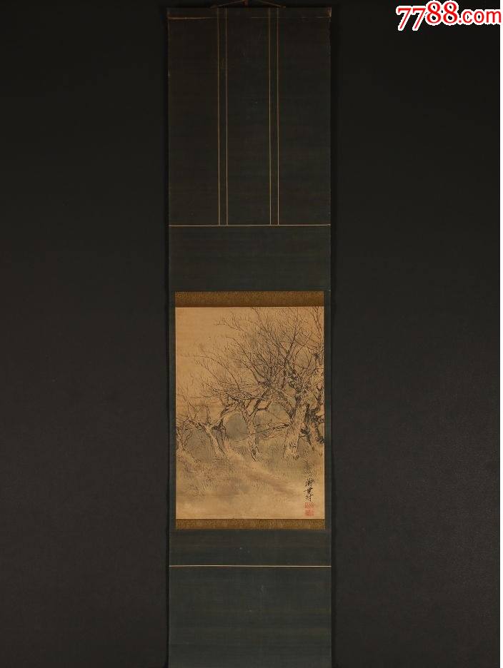 【手绘】与谢芜村怪林樵农图A4655A纸本配木箱回流老字画书房茶室_山水国画原作_山东文玩【7788收藏__收藏热线】