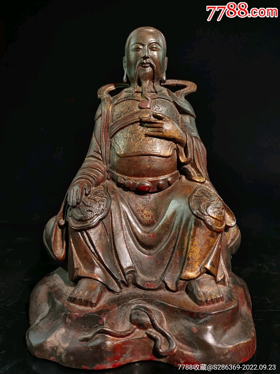 纯铜泥金老佛像真武大帝一尊-价格:488元-se89588822-铜像/铜佛像