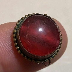 清代鎏金镶天然老琉璃帽正