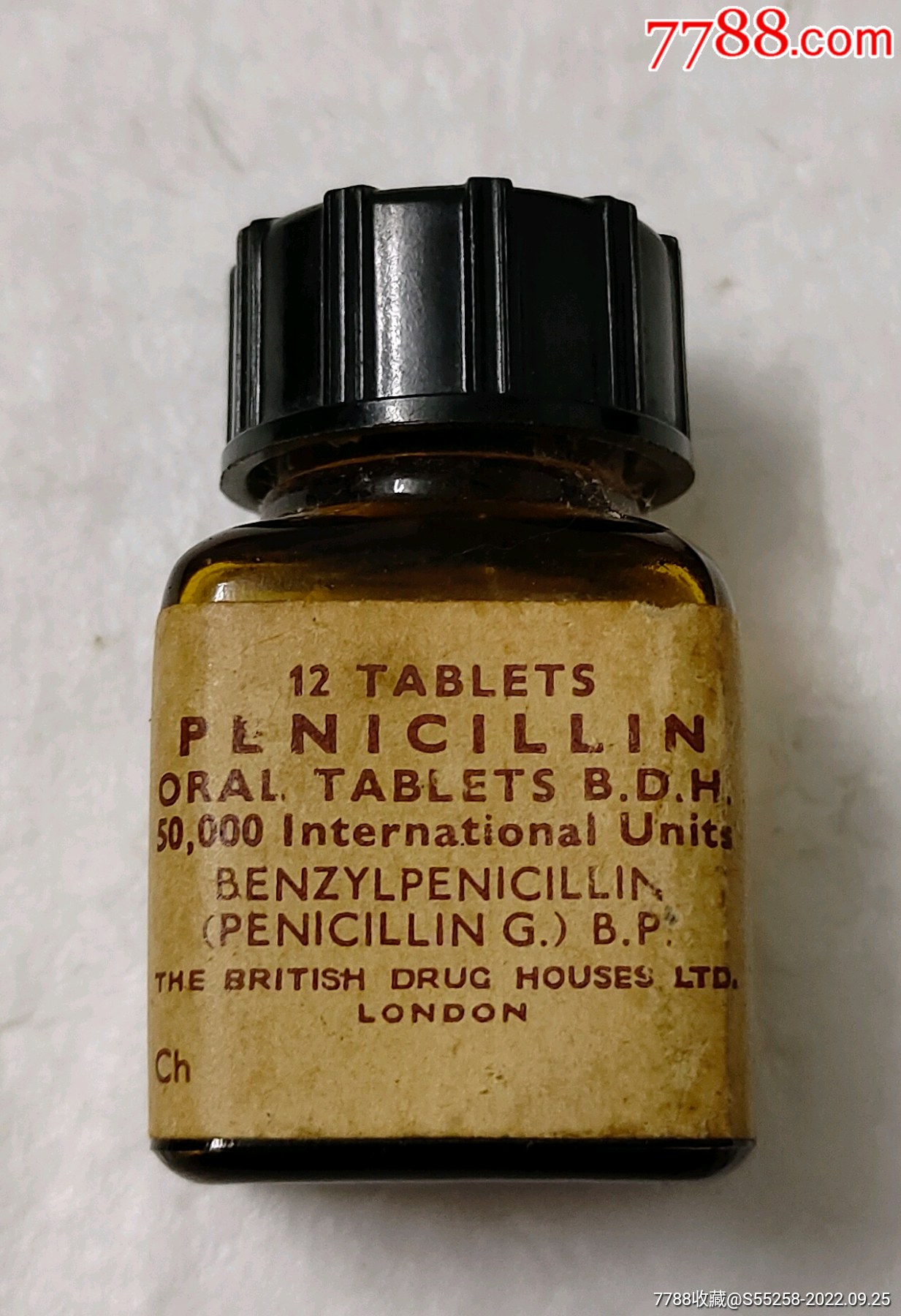 早期英国出品的盘尼西林药品盒商标齐全-价格:135元-se89609588-老药
