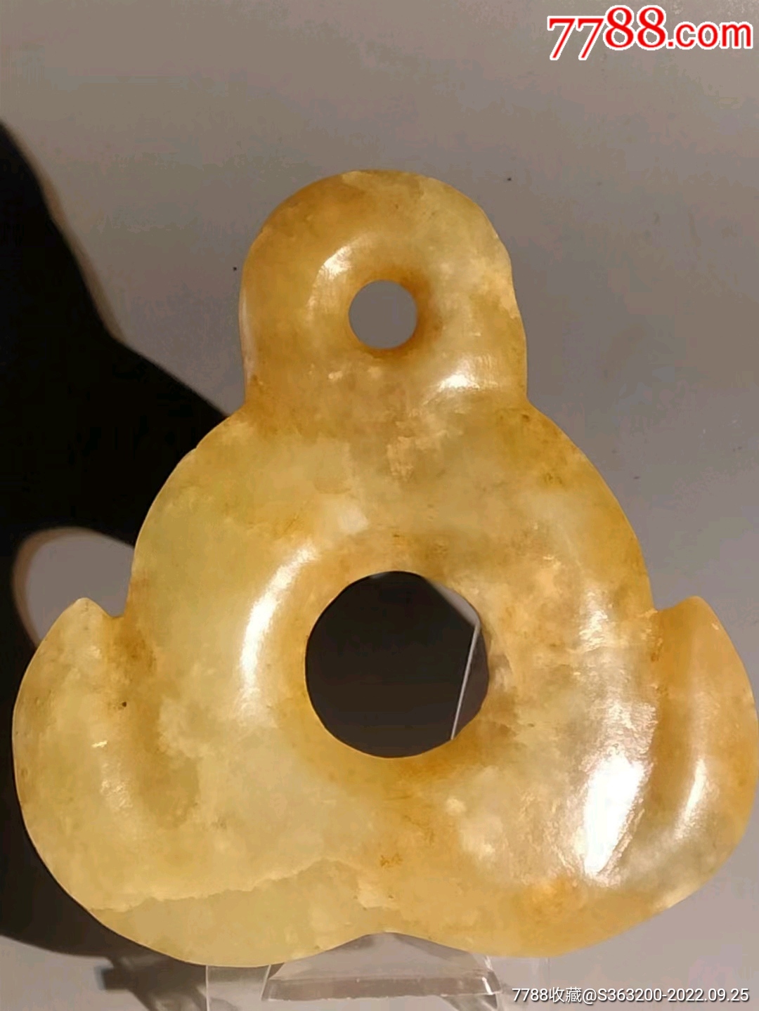 玉猪龙,双孔壁.红山文化,老玉器.