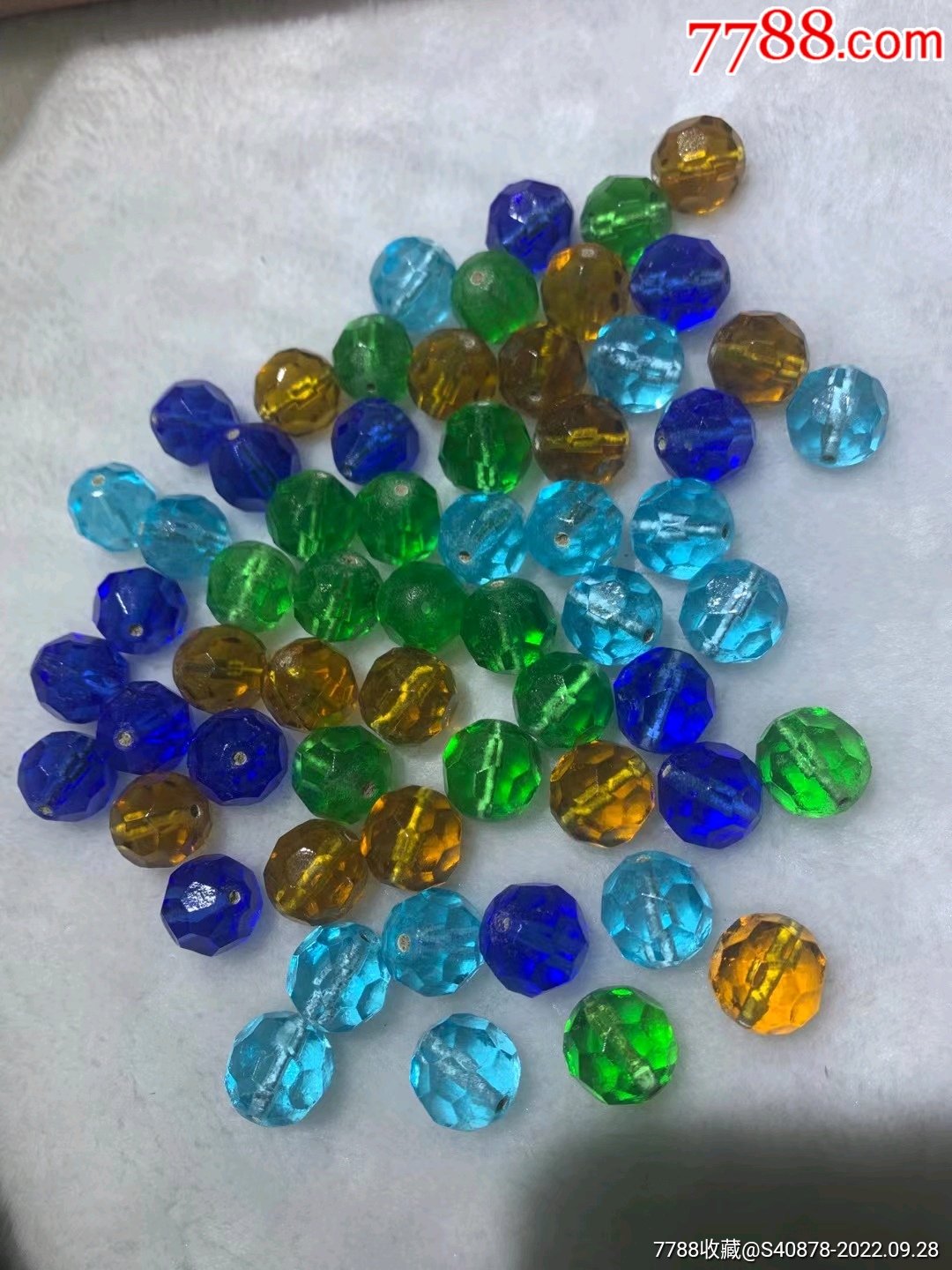 清代拒马河多棱琉璃珠60颗-琉璃珠/球-7788存单