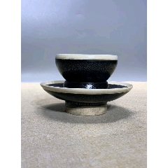 宋代油滴白覆轮茶盏一套_黑瓷/天目瓷_种类图片_收藏价格_7788茶具