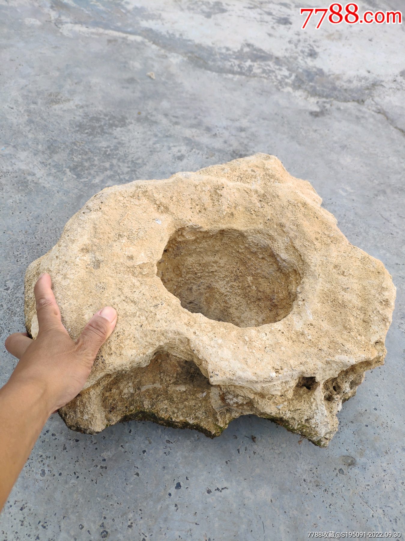 全天然风化青石窝子石盆奇石花盆_石盆/石槽_图片鉴定_收藏价格_7788