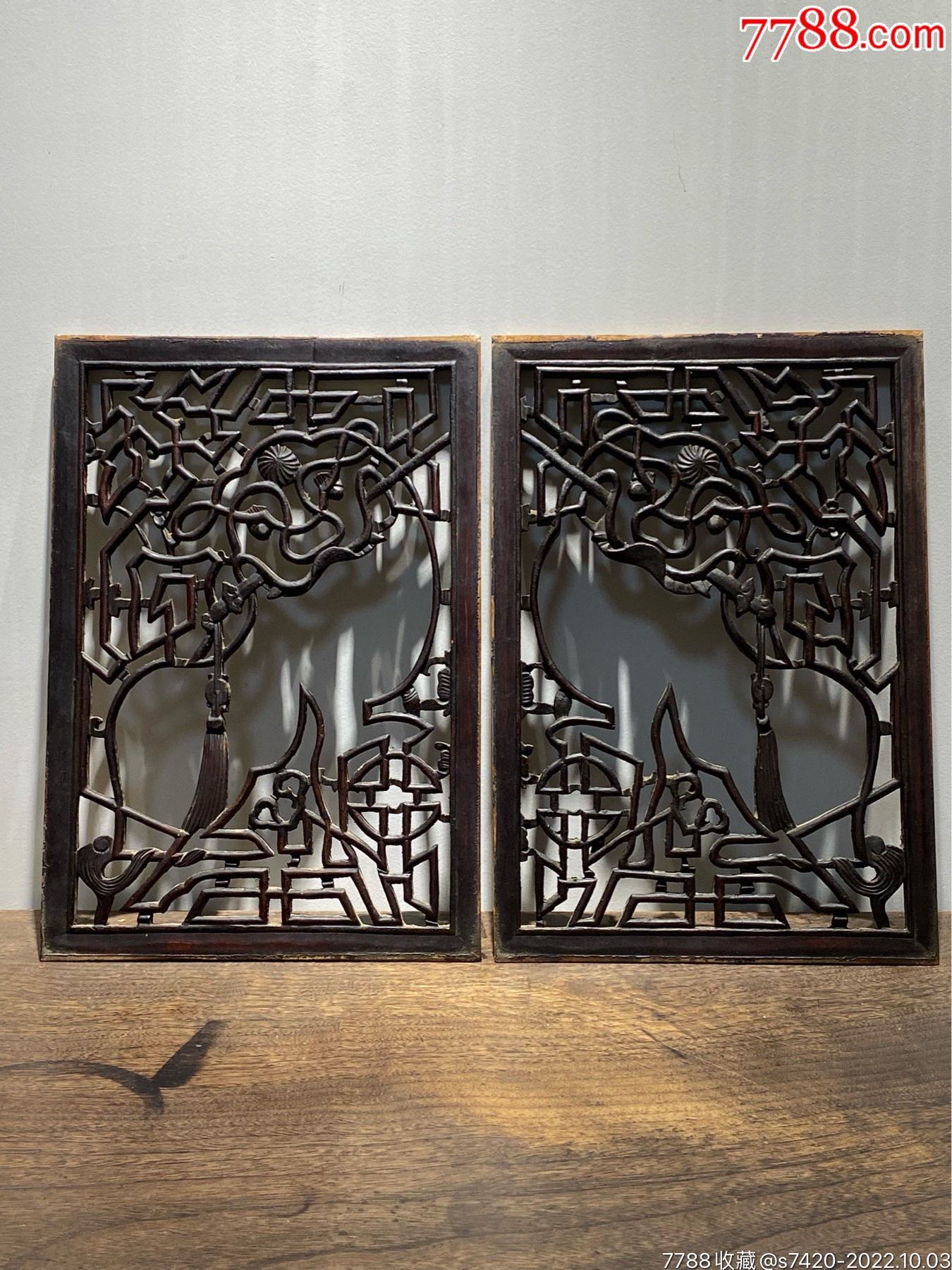 精品,清代透雕狮子木雕一对_木雕花板_浙江一级公路【7788收藏】