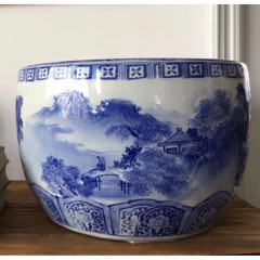 中国　青花　山水人物文　水注瓶　C　R7882 中国 青花 山水人物文 水注瓶 C R7882 - メルカリ