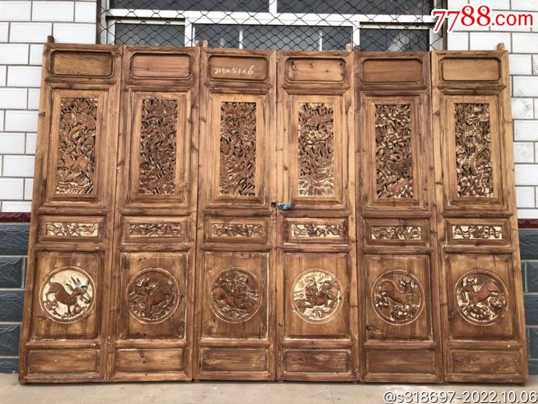 民国时期,纯手工雕刻的满雕工杉木隔扇一套6片,雕工精细,完整。-价格:4880元-se89820340-木屏风-零售-7788收藏__收藏热线