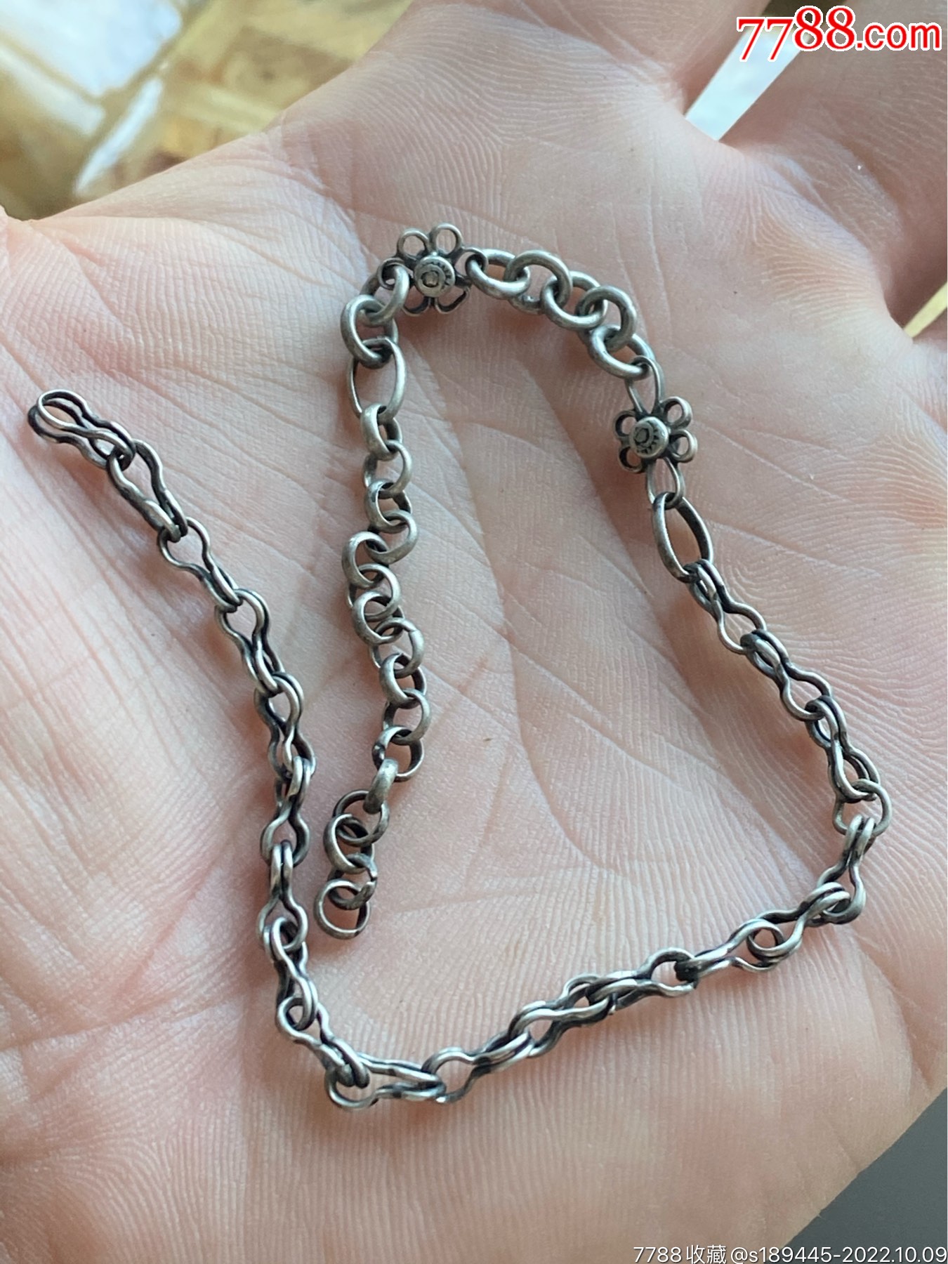 老银链子,品相如图保真保老不议价-银锁/银项链-7788老算盘收藏