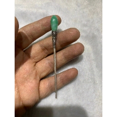 民国嵌琉璃银簪子