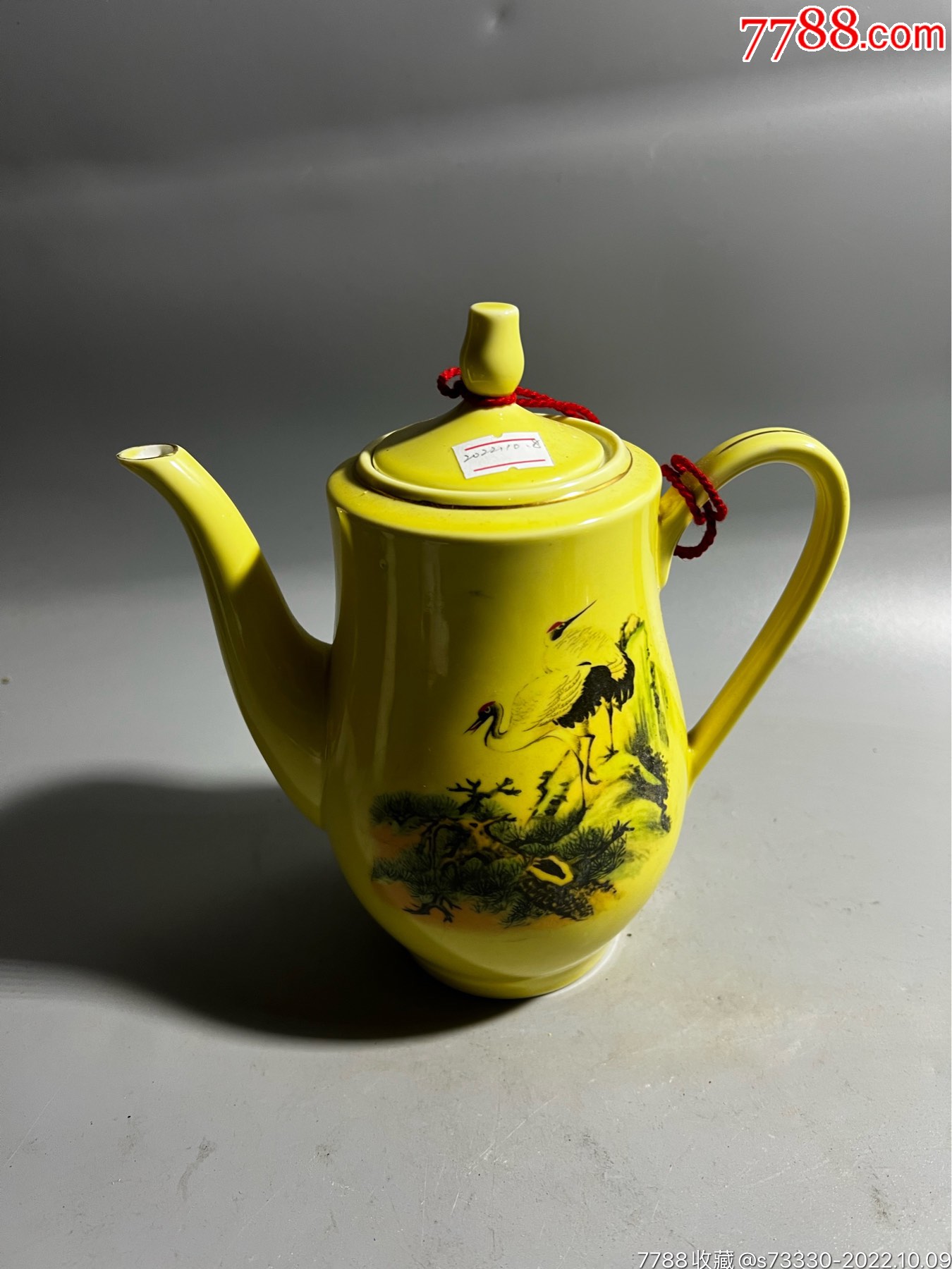 80年代,淄博松鹤延年茶壶一把_彩绘瓷/彩瓷_收藏价格_鉴定交易_7788
