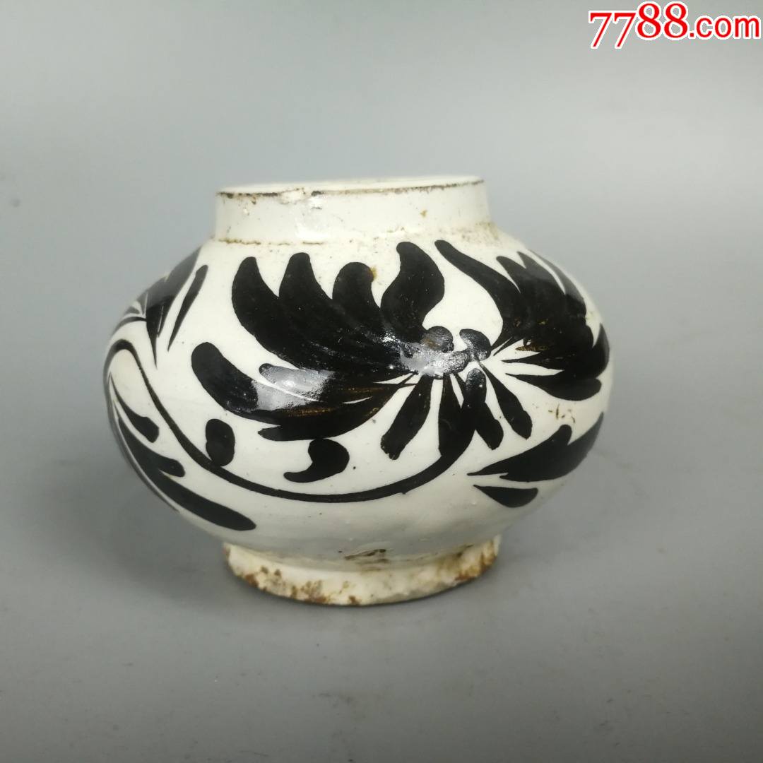 磁州窑白地黑花罐-价格:1500元-se89915729-单色白瓷-零售-7788收藏__收藏热线