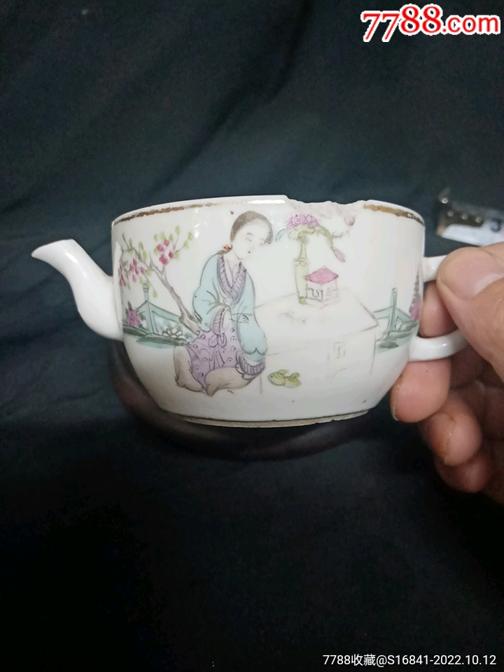 民国名家傅子卿(傅义祥)仕女小壶