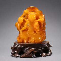 天然蜜蜡自在观音摆件.