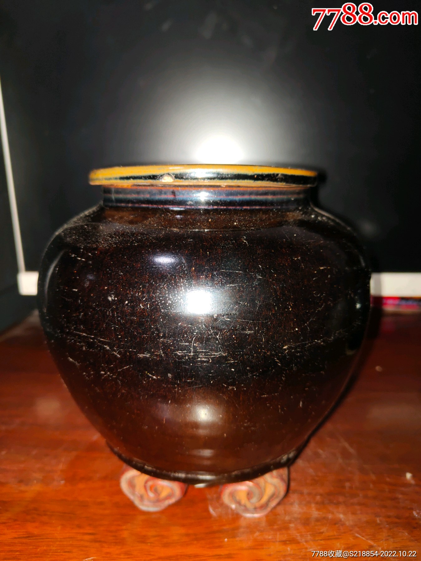 清代全品黑釉盖罐_黑瓷/天目瓷_图片价格_收藏价值_7788铜锁收藏