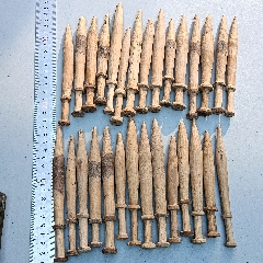 民国时期宝剑造型小纺锤棒一组二十九个,保存完好,即是小纺锤棒也是