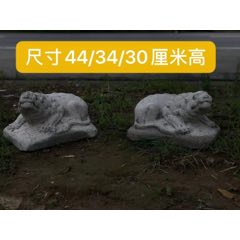 清代青石石狮老石雕_古玩民俗交流