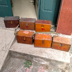 民国制作提包箱子鸿盛永老商号牛皮手提小旅行箱子文件箱_木箱_居宝斋
