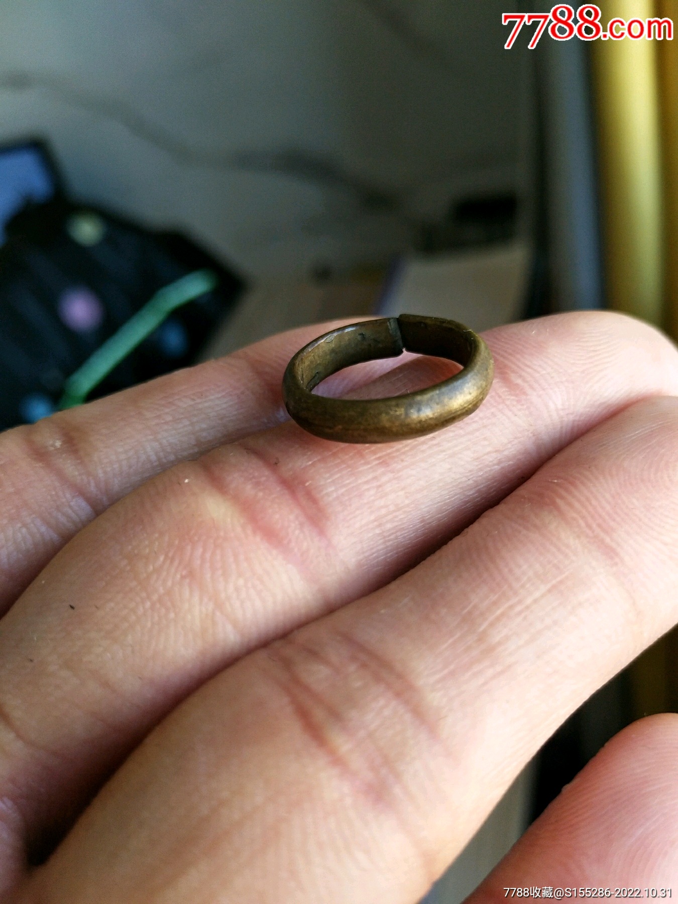 清代铜戒指,直径1.