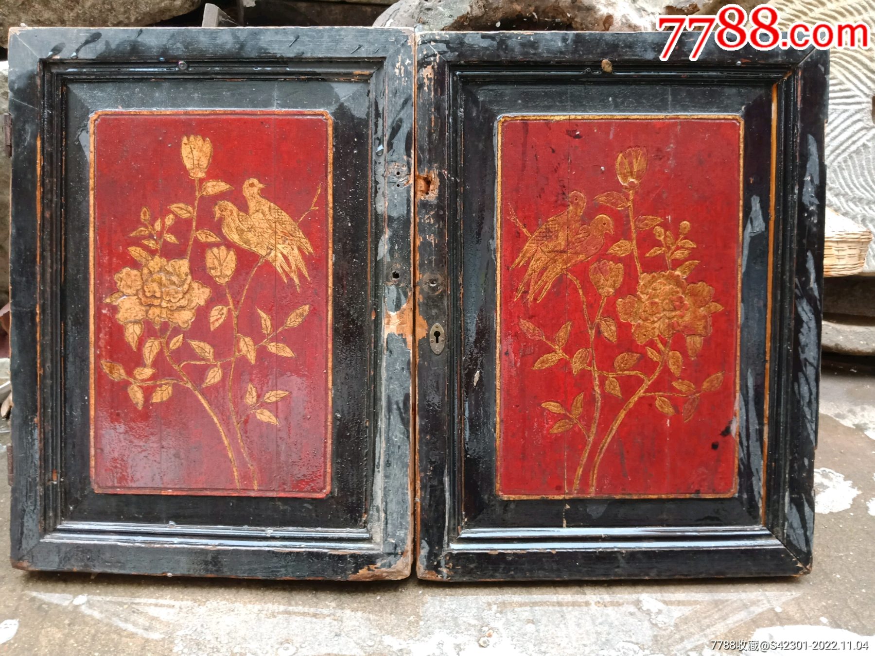处理,清代(比翼双飞)木雕_木雕花板_古兴阁【7788收藏__收藏热线】