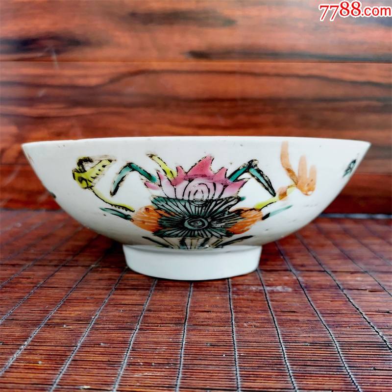一拍堂清代景德镇古玩收藏真品同治光绪古董老摆件粉彩四季花卉瓷器大碗_旧瓷器_一拍堂古玩店【7788收藏__收藏热线】