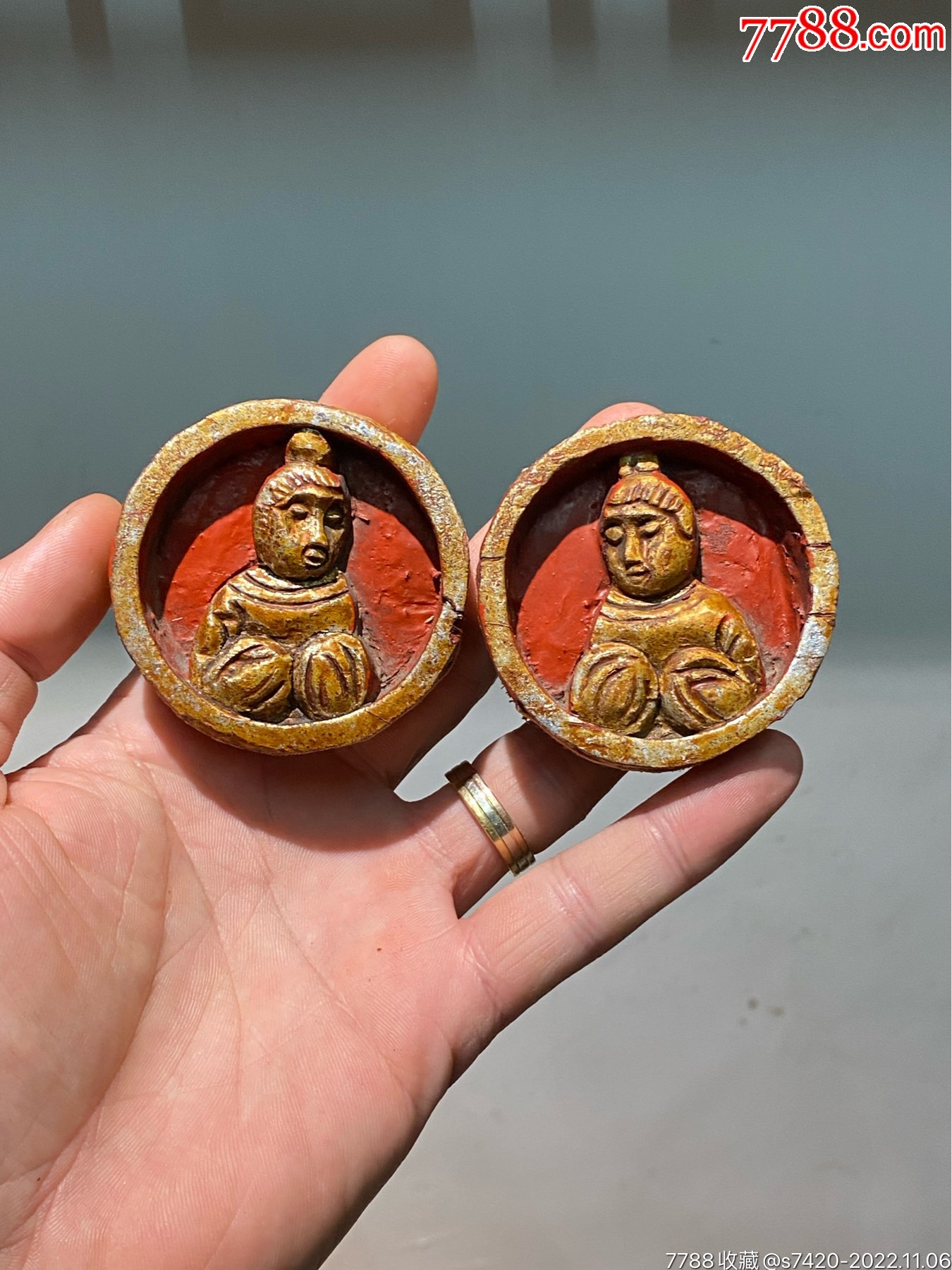 特价,精美老木雕,人物一对_木雕花板_图片赏析_收藏价值_7788碑贴收藏