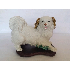 石湾窑大师霍兰生肖狗作品(欢天喜地)