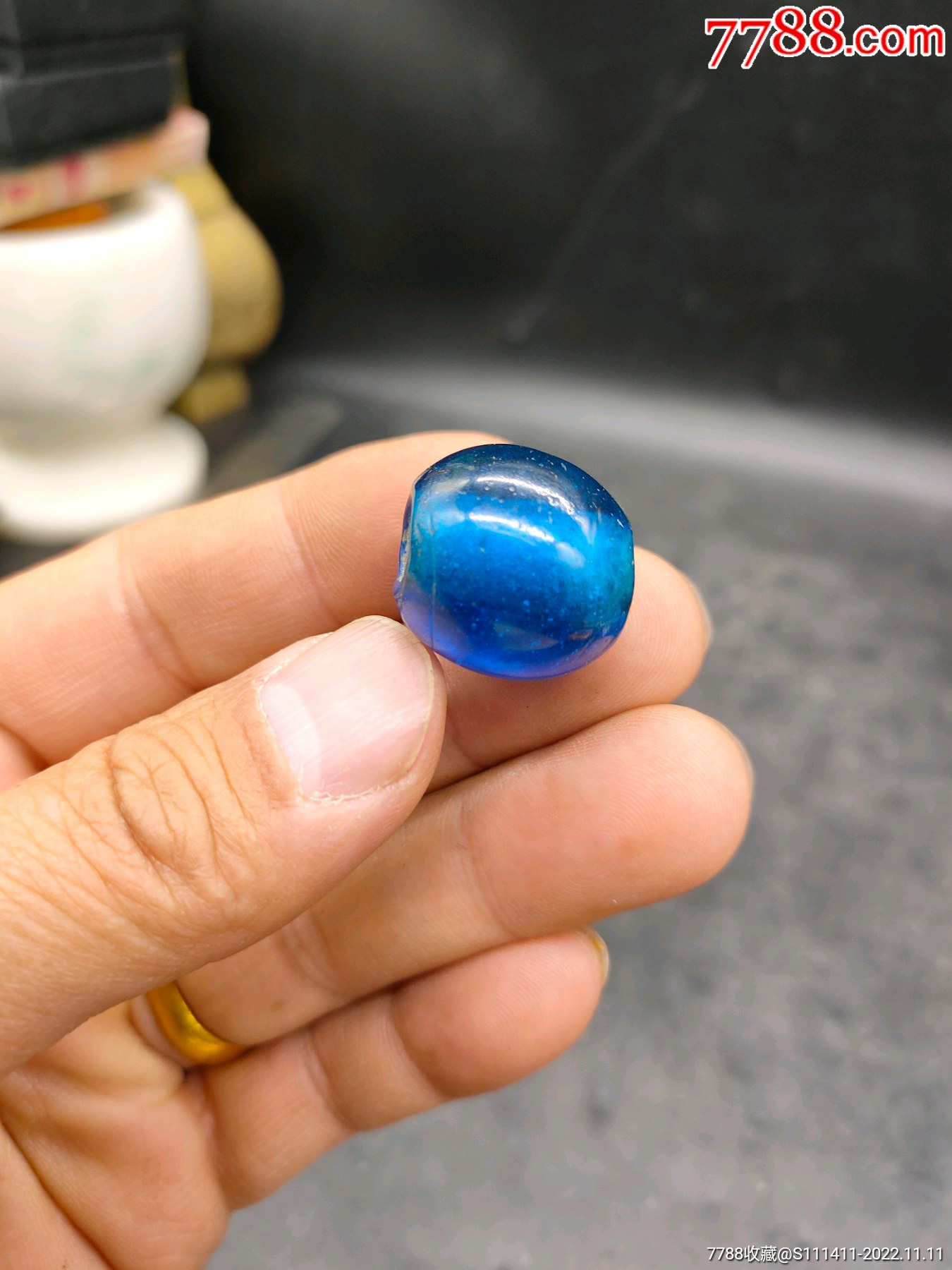 清代蓝色琉璃珠珠_琉璃珠/球_图片分类_回收价值_7788报纸收藏