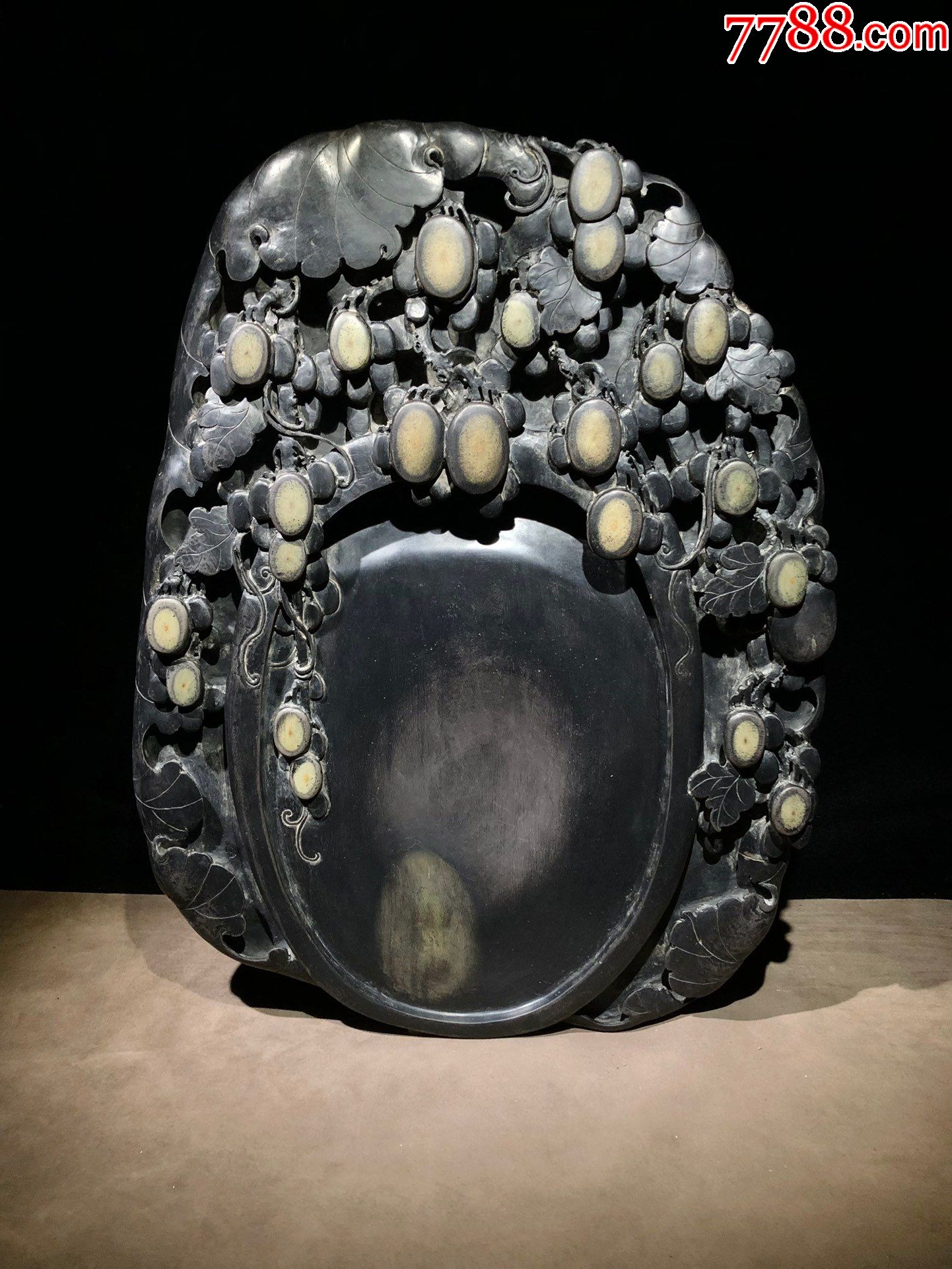 清代名家"沈石友"子孙满堂端砚-端砚-7788玛瑙收藏