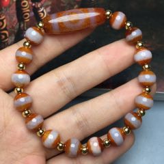 藏区回流老料高油包浆【莲师法帽天珠】-天珠-7788旧书网