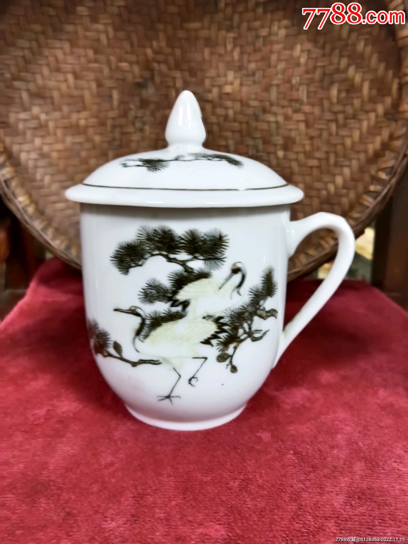 六十年代界牌瓷釉下手绘保温杯，品相完整，摆，用，藏，送礼，一线货，包老包真。-青花瓷-7788收藏