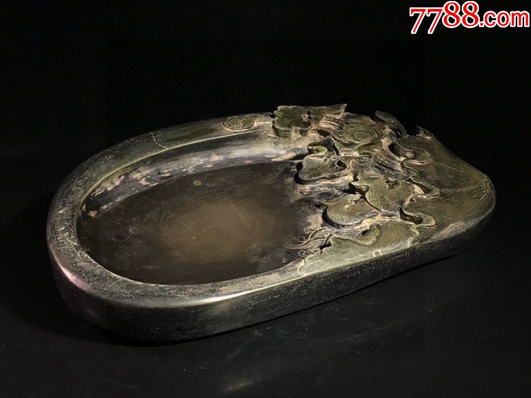 旧藏端砚荷塘雅趣-端砚-7788收藏