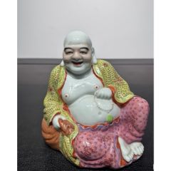 民国朱永记造粉彩弥勒佛造像_旧瓷器_玖肆爱古玩【7788旧书网】