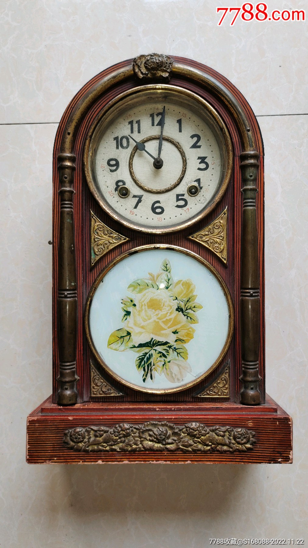 民国时期日本进口马球牌古董老座钟老钟表台钟机械上弦表民国百年日本