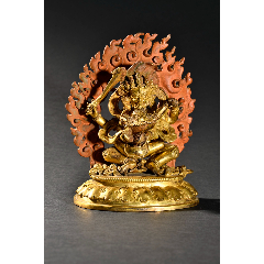  strong>清代藏传铜鎏金欢喜佛造像.