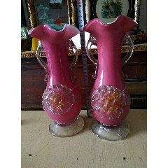 民国老琉璃花瓶一对