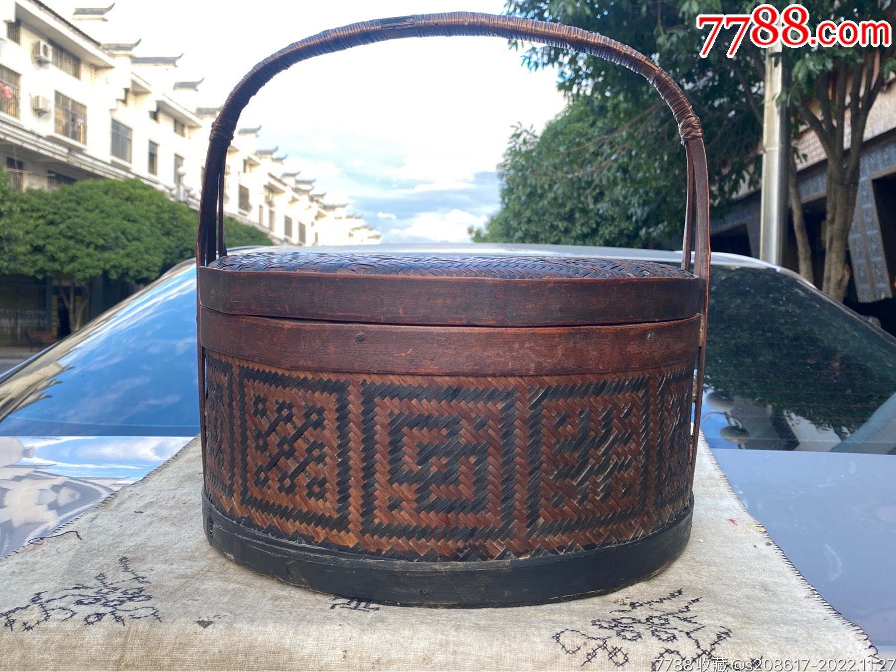 民国 朱漆竹编盒 民国 朱漆竹编盒 食盒，古人的“外卖” - 全民收藏网