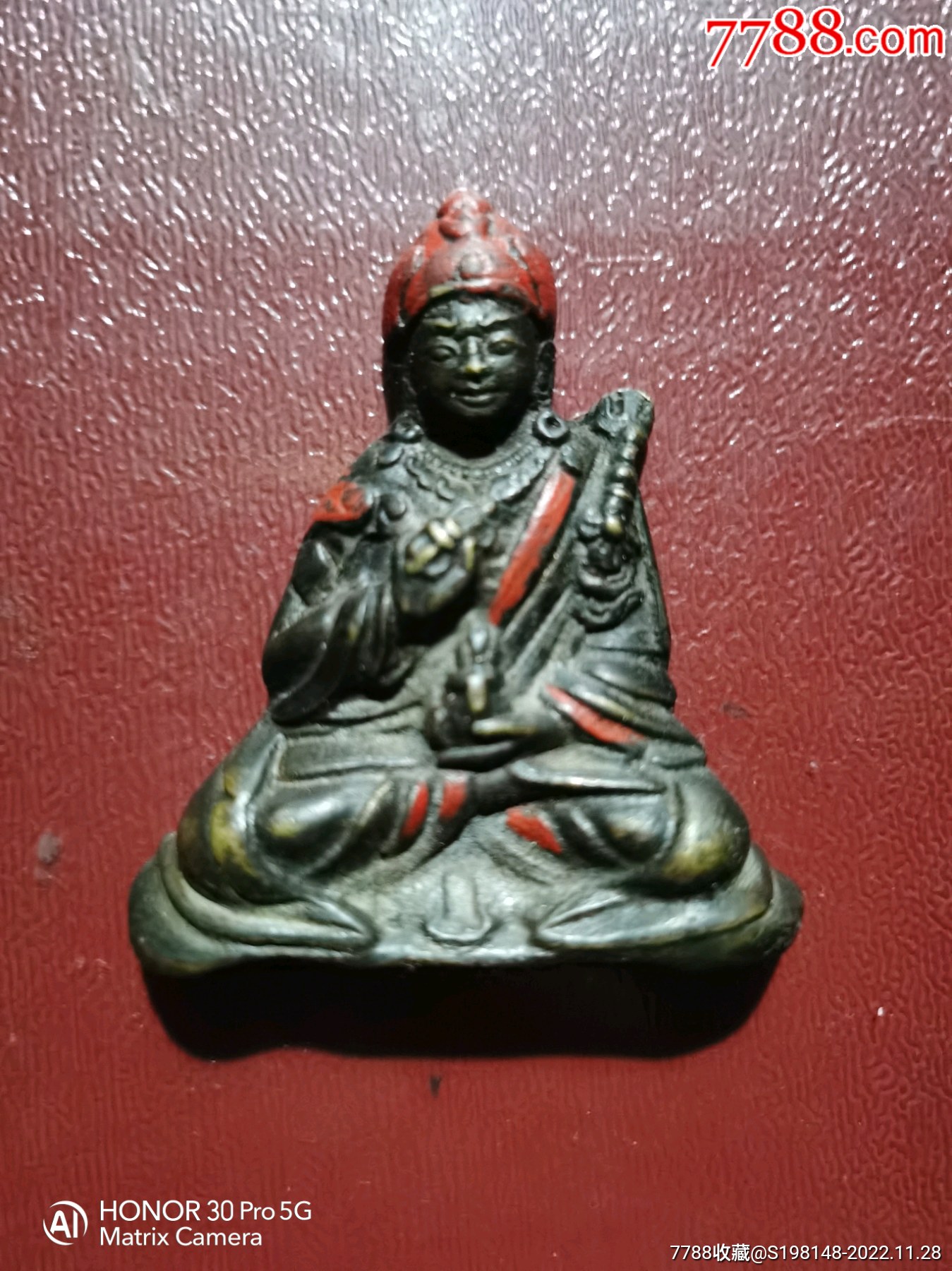 招财进宝（护法神）《黄铜佛祖财神红顶朱砂挂件》*发大财避灾高6厘米宽5厘-价格:15000元-se90803034-铜像/铜佛像-零售 ...