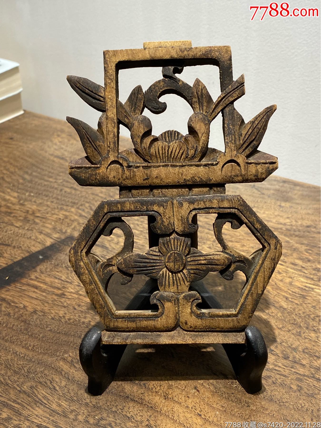 特价,清代精工木雕,透雕花蓝一只_木雕花板_浙江一级公路【7788收藏__收藏热线】