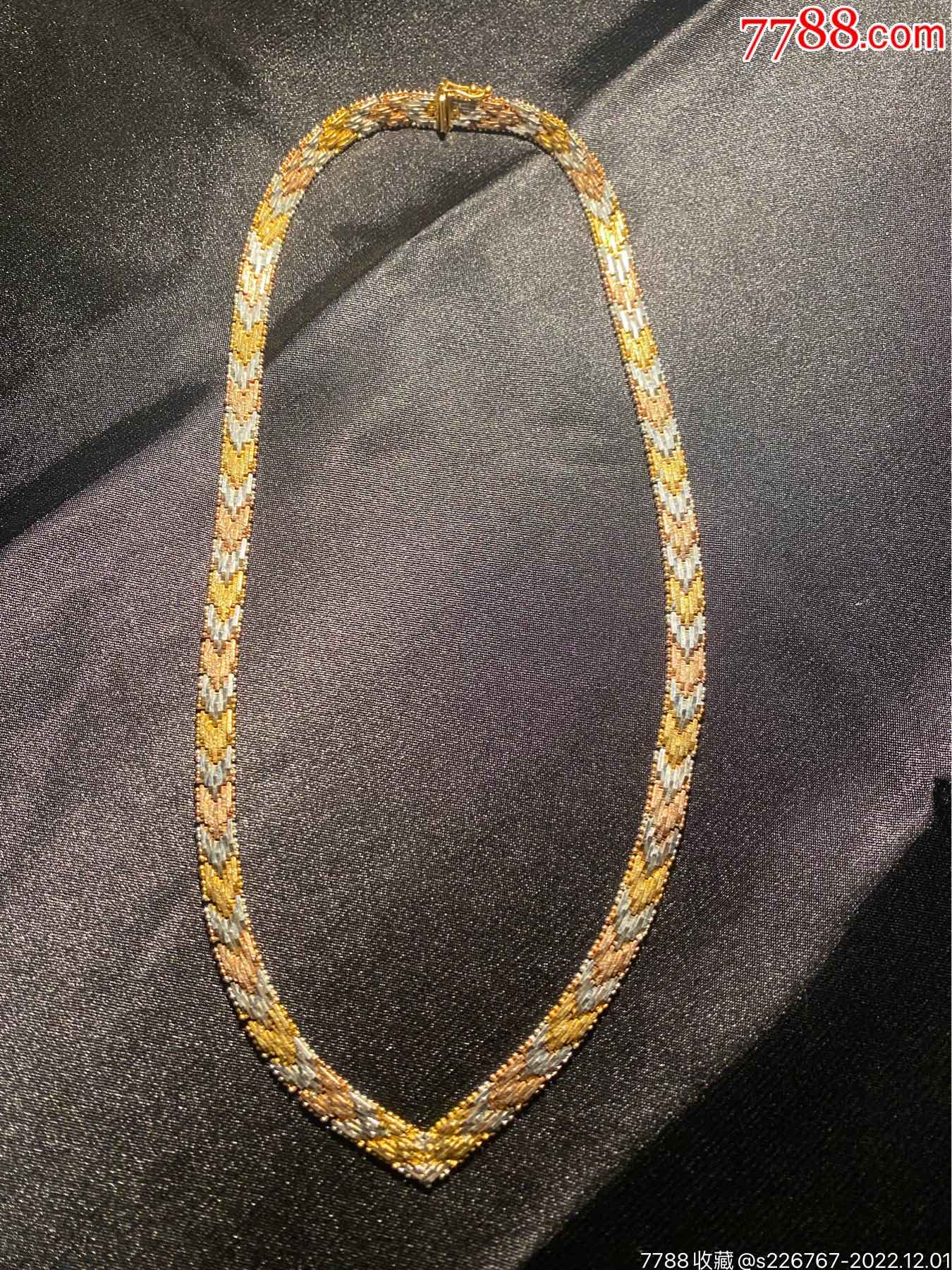 意大利纯银三色金项链_银锁/银项链_图片价值_收藏交易_7788小人书