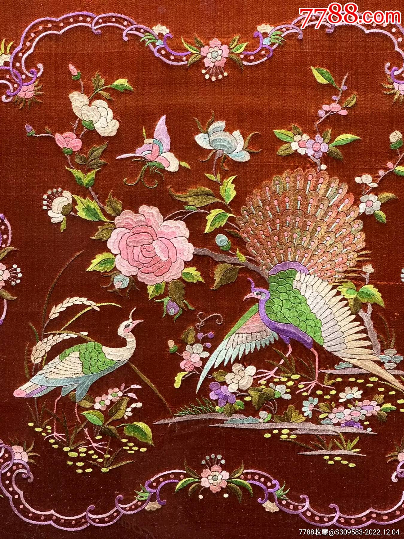民国花鸟粤绣_粤绣画/潮绣画_大秦典藏【7788收藏__收藏热线】